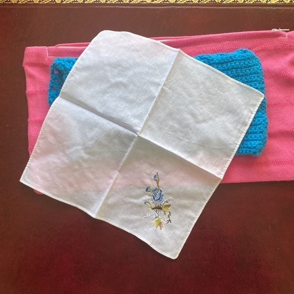 THE MISFITS SET of 3 Mushroom Handkerchief Hand Crochet Bag & Pillow Cover - Picture 8 of 13